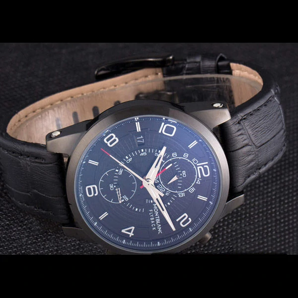 Montblanc Flyback Black Leather Band new59718