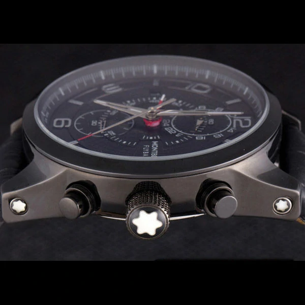 Montblanc Flyback Black Leather Band new59718