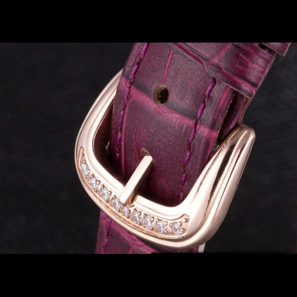 Franck Muller Casablanca Purple Croco Leather Band Crystal Encrusted Bezel new59724