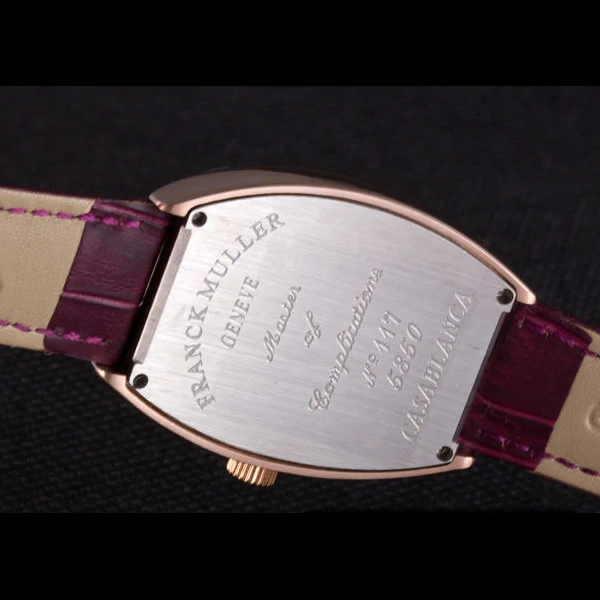 Franck Muller Casablanca Purple Croco Leather Band Crystal Encrusted Bezel new59724