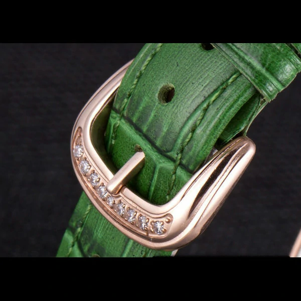 Franck Muller Casablanca Green Croco Leather Band Crystal Encrusted Bezel new59730