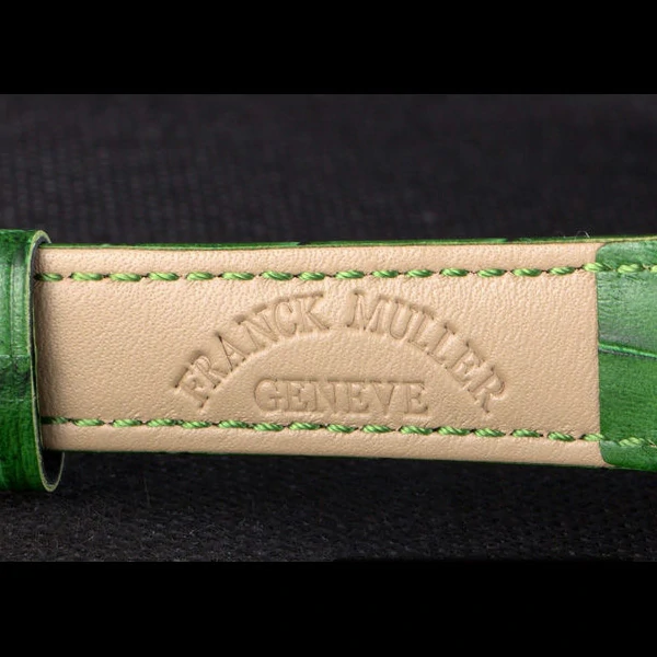 Franck Muller Casablanca Green Croco Leather Band Crystal Encrusted Bezel new59730