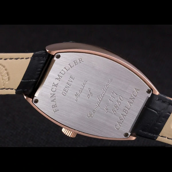 Franck Muller Casablanca Black Croco Leather Band Crystal Encrusted Bezel new59732