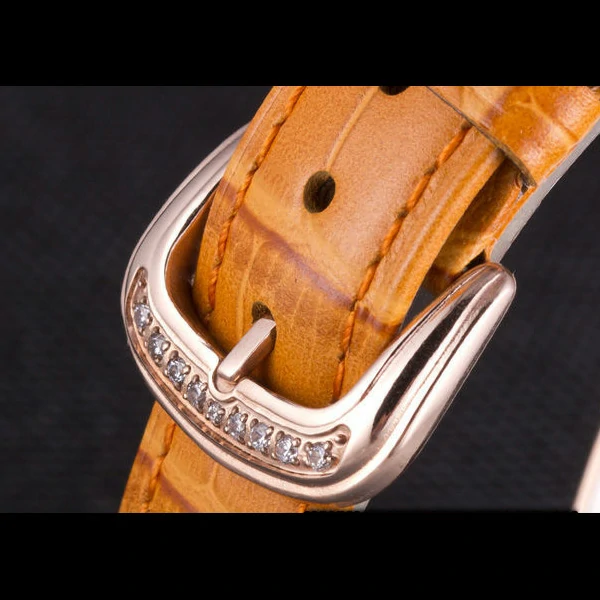 Franck Muller Casablanca Yellow Croco Leather Band Crystal Encrusted Bezel new59733