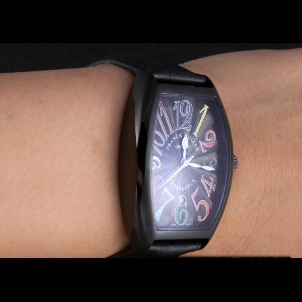 Franck Muller Casablanca Black Croco Leather Band Black Dial new59734
