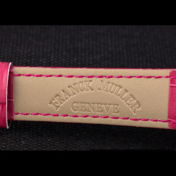 Franck Muller Casablanca Fuchsia Croco Leather Band Crystal Encrusted Bezel new59735