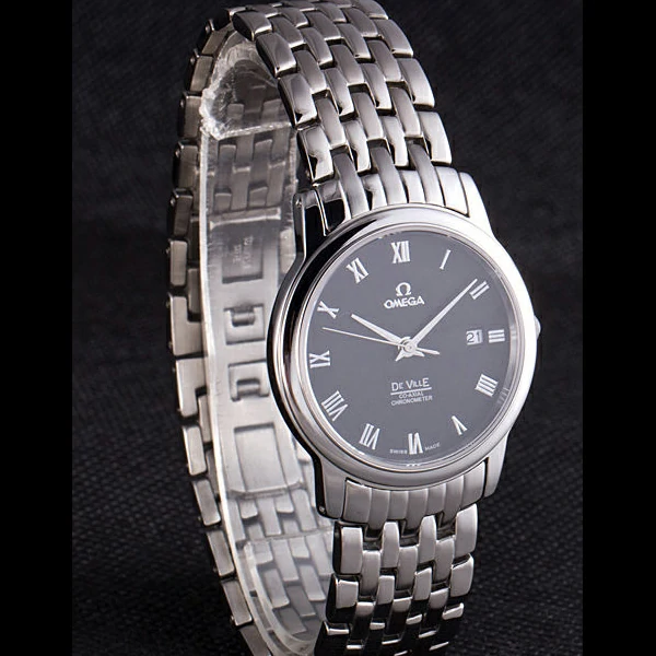 Omega DeVille Stainless Steel Bracelet Black Dial new59770