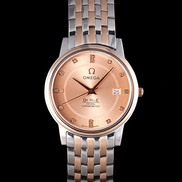 Omega DeVille Rose Gold and Stainless Steel Bracelet Orange Dial new59771