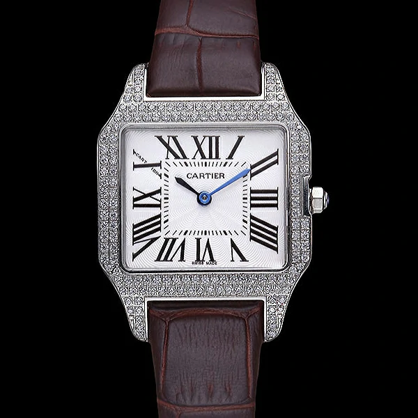 Cartier Santos 100 Diamond Silver Bezel new59823