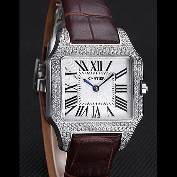 Cartier Santos 100 Diamond Silver Bezel new59823