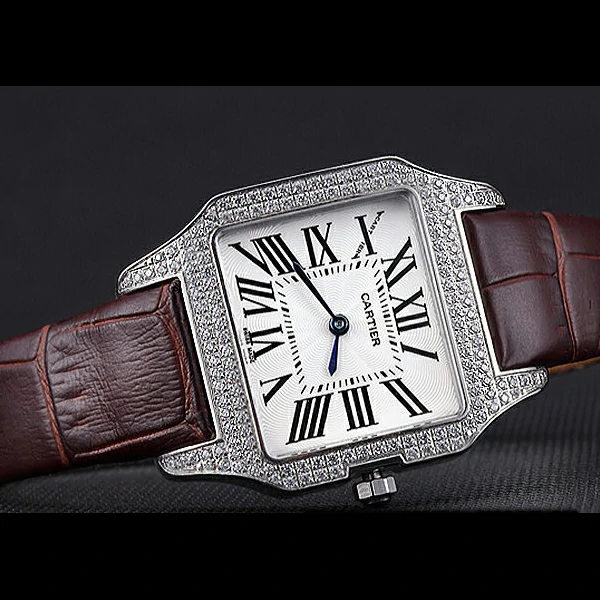 Cartier Santos 100 Diamond Silver Bezel new59823