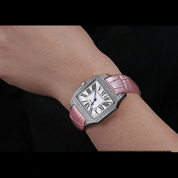 Cartier Santos 100 Diamond Silver Bezel new59825