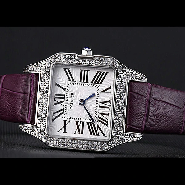 Cartier Santos 100 Diamond Silver Bezel new59826