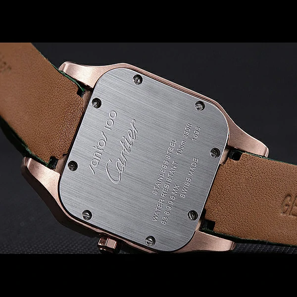 Cartier Santos 100 Diamond Rose Gold Bezel new59827