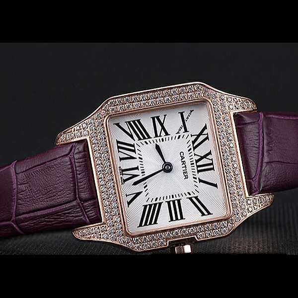 Cartier Santos 100 Diamond Rose Gold Bezel new59828