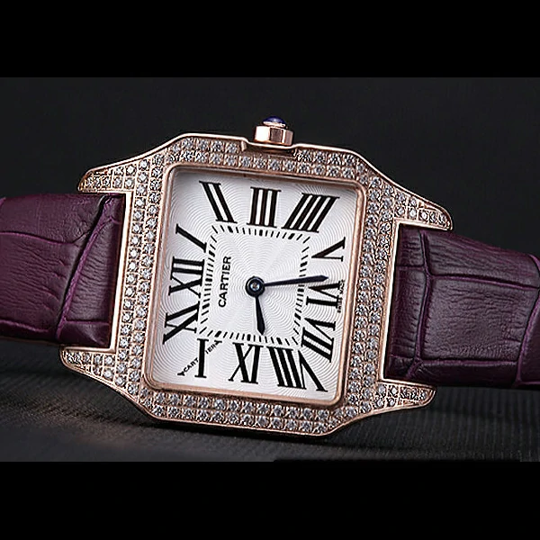 Cartier Santos 100 Diamond Rose Gold Bezel new59828