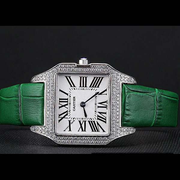 Cartier Santos 100 Diamond Silver Bezel new59829