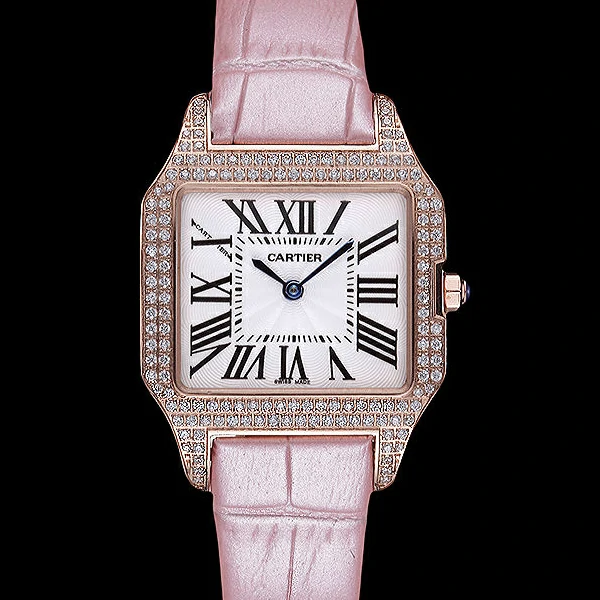 Cartier Santos 100 Diamond Rose Gold Bezel new59830