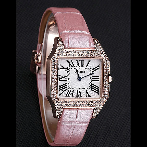 Cartier Santos 100 Diamond Rose Gold Bezel new59830