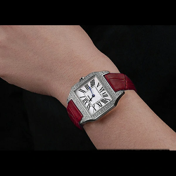 Cartier Santos 100 Diamond Silver Bezel new59831