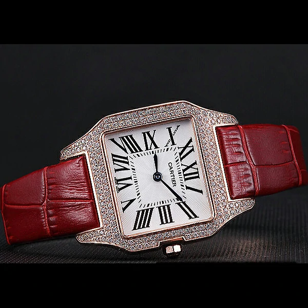 Cartier Santos 100 Diamond Rose Gold Bezel new59832