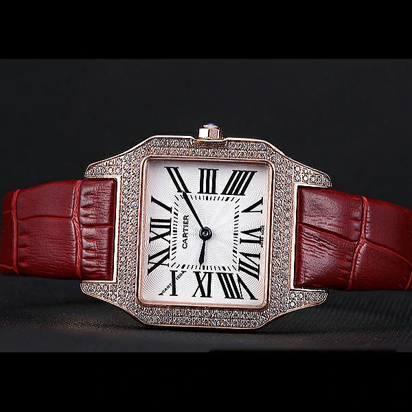 Cartier Santos 100 Diamond Rose Gold Bezel new59832