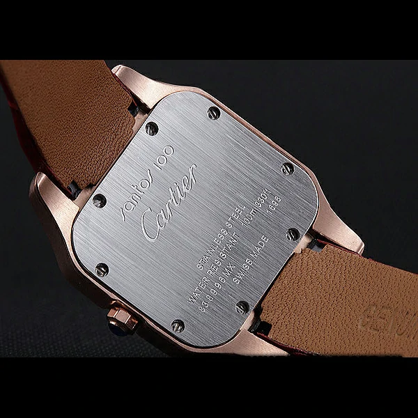 Cartier Santos 100 Diamond Rose Gold Bezel new59832