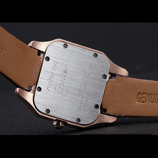 Cartier Santos 100 Polished Rose Gold Bezel new59836