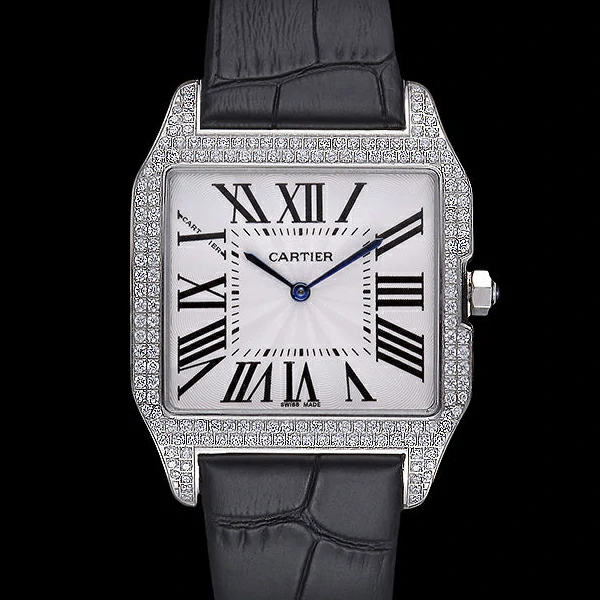 Cartier Santos 100 Diamond Silver Bezel new59839