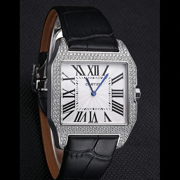 Cartier Santos 100 Diamond Silver Bezel new59839