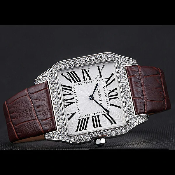 Cartier Santos 100 Diamond Silver Bezel new59841