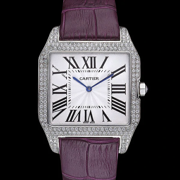Cartier Santos 100 Diamond Silver Bezel new59842