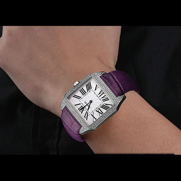 Cartier Santos 100 Diamond Silver Bezel new59842