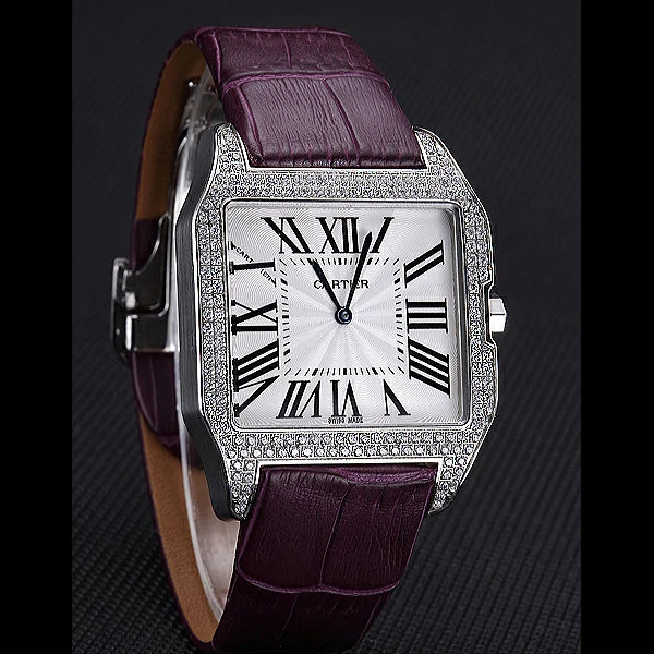 Cartier Santos 100 Diamond Silver Bezel new59842
