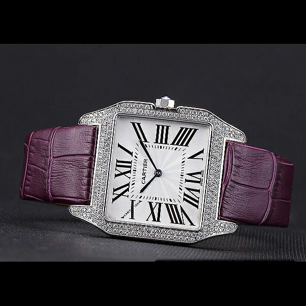 Cartier Santos 100 Diamond Silver Bezel new59842