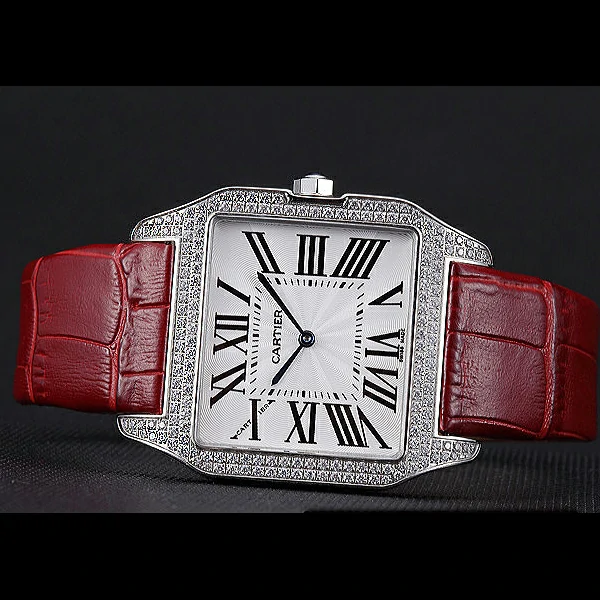 Cartier Santos 100 Diamond Silver Bezel new59843