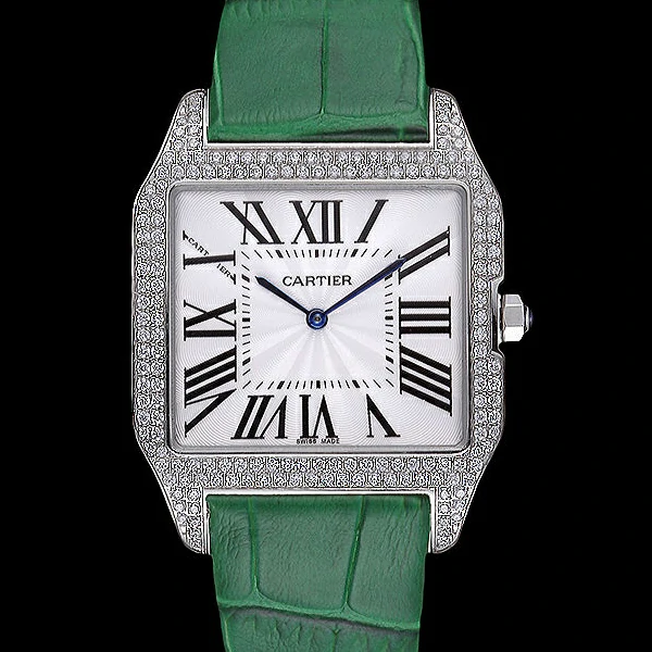 Cartier Santos 100 Diamond Silver Bezel new59844