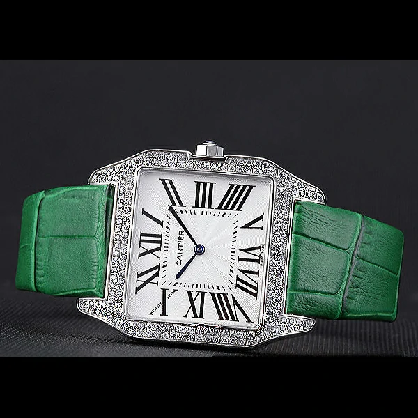 Cartier Santos 100 Diamond Silver Bezel new59844
