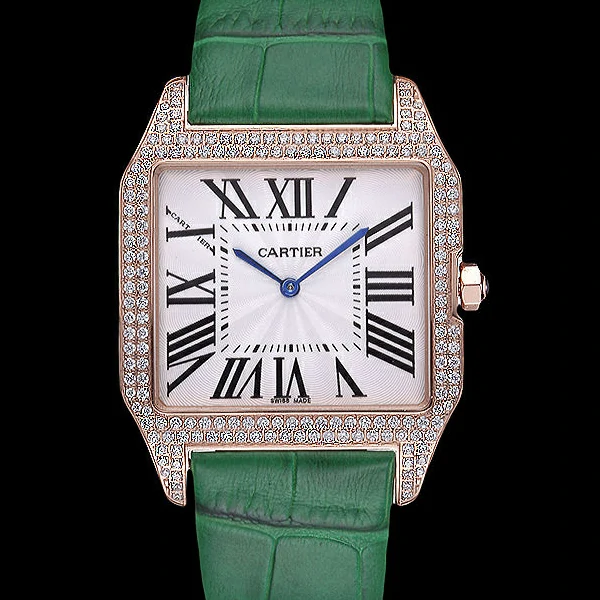 Cartier Santos 100 Diamond Rose Gold Bezel new59845