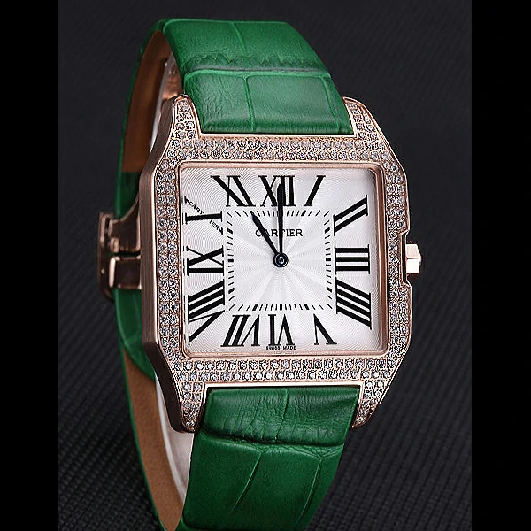 Cartier Santos 100 Diamond Rose Gold Bezel new59845