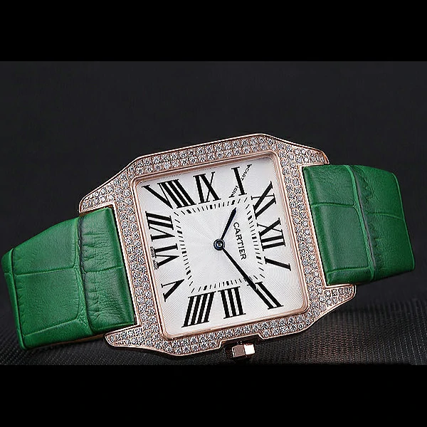 Cartier Santos 100 Diamond Rose Gold Bezel new59845
