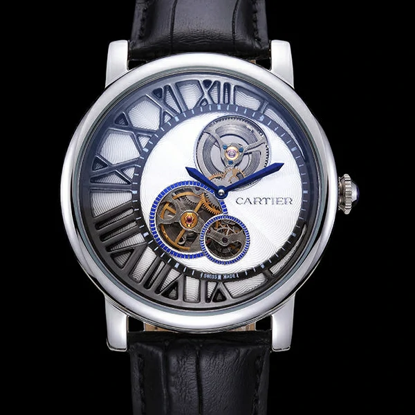 Cartier Rotonde Reversed Tourbillon White Dial new59861