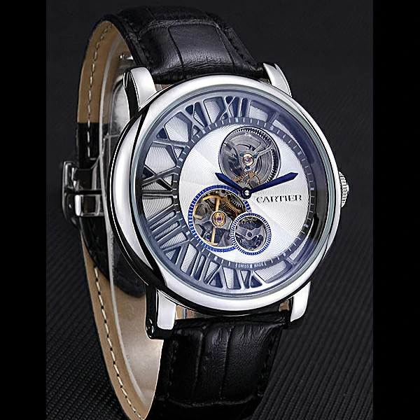 Cartier Rotonde Reversed Tourbillon White Dial new59861