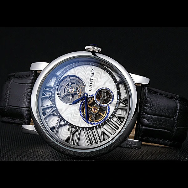 Cartier Rotonde Reversed Tourbillon White Dial new59861