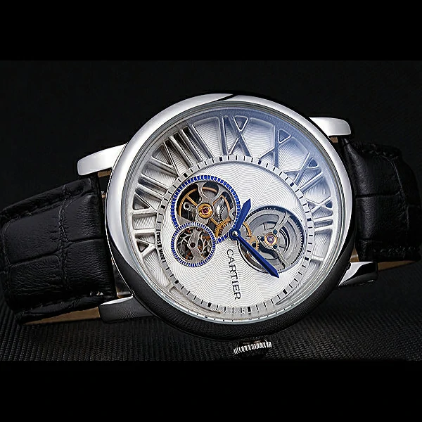 Cartier Rotonde Reversed Tourbillon White Dial new59862
