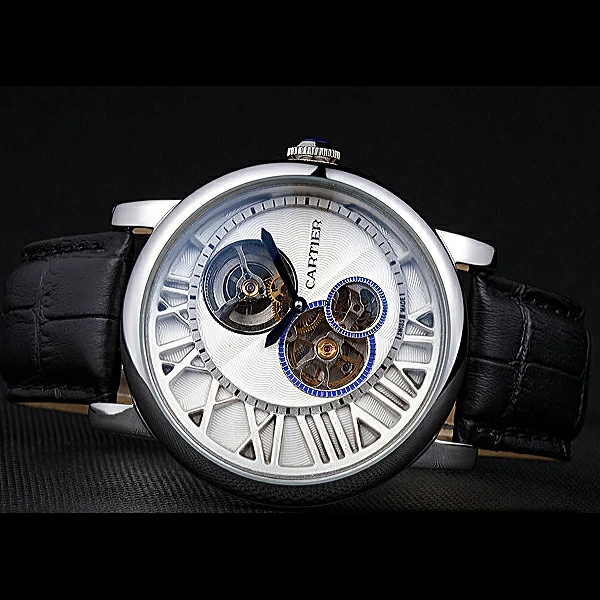 Cartier Rotonde Reversed Tourbillon White Dial new59862