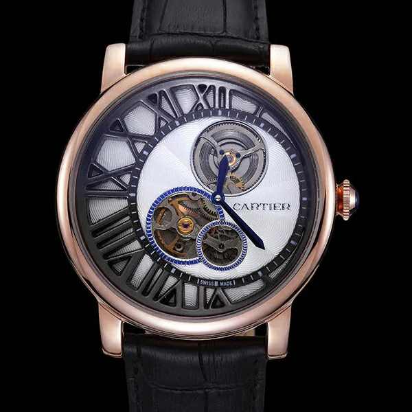 Cartier Rotonde Reversed Tourbillon White Dial new59863