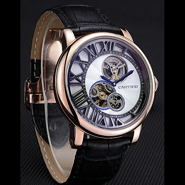 Cartier Rotonde Reversed Tourbillon White Dial new59863