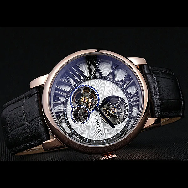 Cartier Rotonde Reversed Tourbillon White Dial new59863