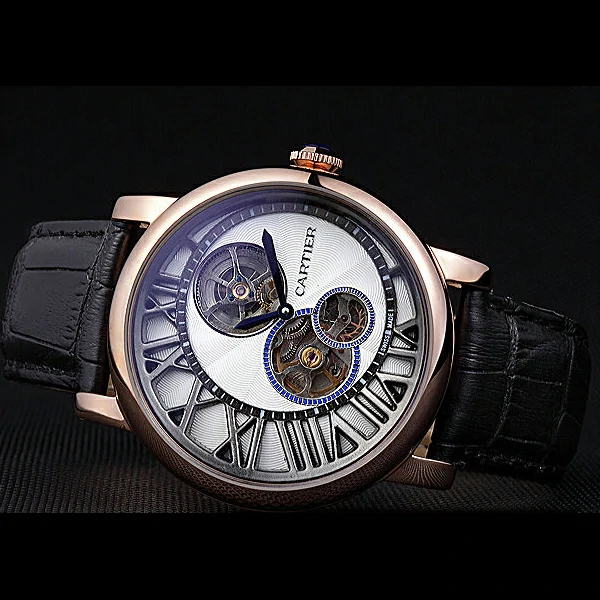 Cartier Rotonde Reversed Tourbillon White Dial new59863